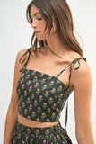 Floral Crop Top and Skirt Set