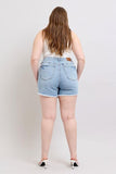 Full Size Tummy Control Raw Hem Denim Shorts Plus Size
