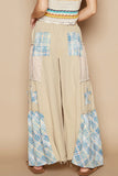 Star Accent Contrast Drawstring Relaxed Fit Pants