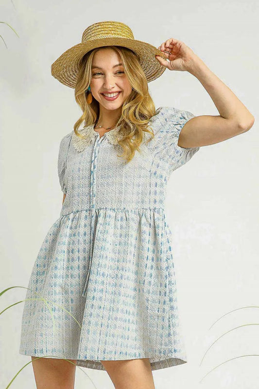 Floral Print Puff Sleeve Vintage Mini Dress