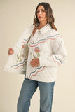 Floral Multi Color Embroidered Quilted Jacket