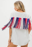 American Flag Sequin Star Fringe Top