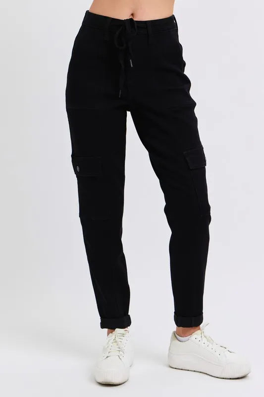Full Size High Waist Cargo Cuffed Jogger Plus Size
