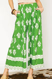 Boho Floral Palazzo Wide-Leg Pants