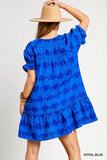 Ruffle Sleeve Heart Print Babydoll Dress