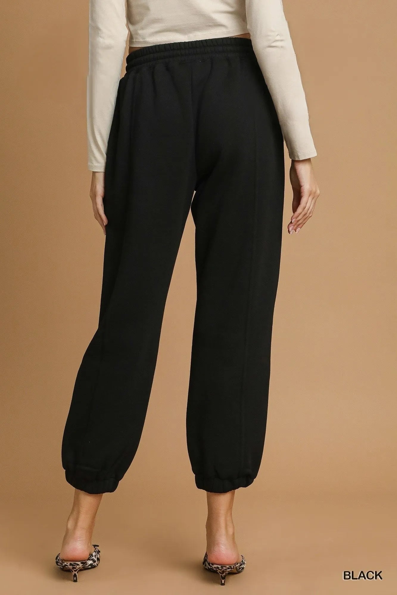 Fleece Jogger Pants with Adjustable Drawstring