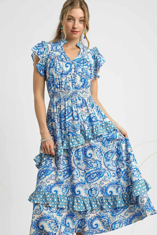 Bohemian Charm Paisley Midi Dress