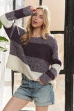 Long Sleeve Color Block Sweater