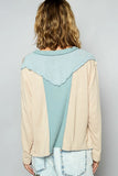 Notched Neckline Long Sleeve Tee Shirt