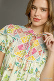 Vintage-Inspired Floral Puff Sleeve Tie Dress