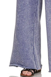 Acid Wash Fleece Palazzo Sweatpants with Pockets