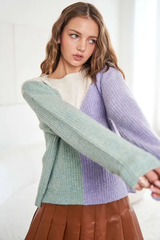 Colorblock Comfy Sweater Top
