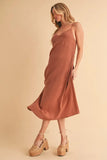 Side Button Midi Cami Dress