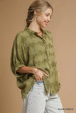 Boho Heart Jacquard Collared Blouse