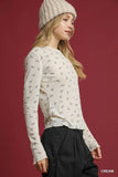 Chic Bow Patterned Knit Top