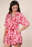 Oversized Printed Button Down Resort Romper