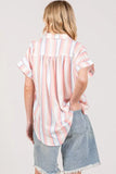 lti Stripe Button Down Short Sleeve Shirt