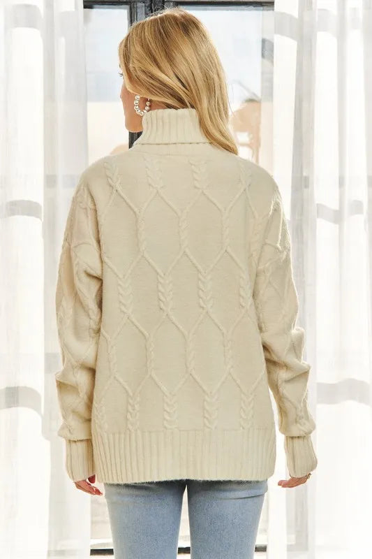 Braid Diamond Pattern Sweater