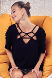 Silky Knit Top with Front Details
