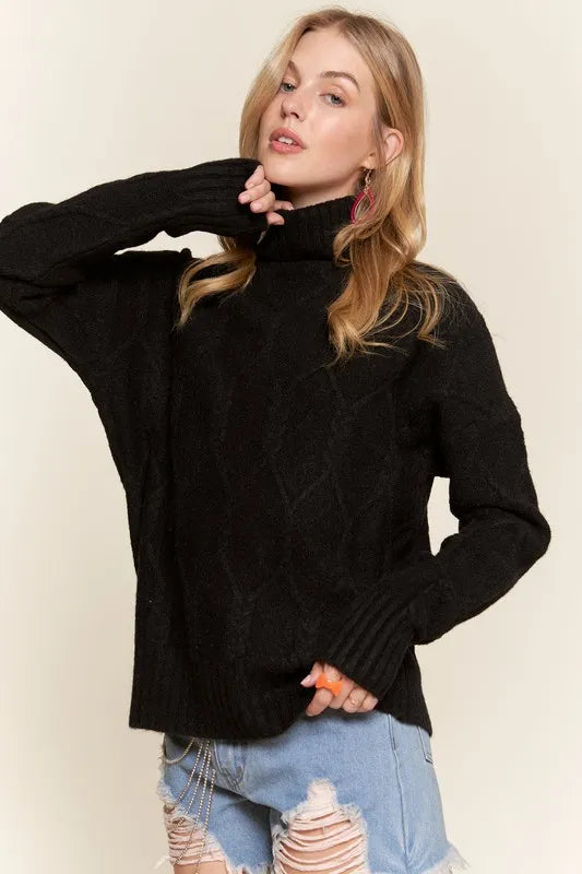 Braid Diamond Pattern Sweater