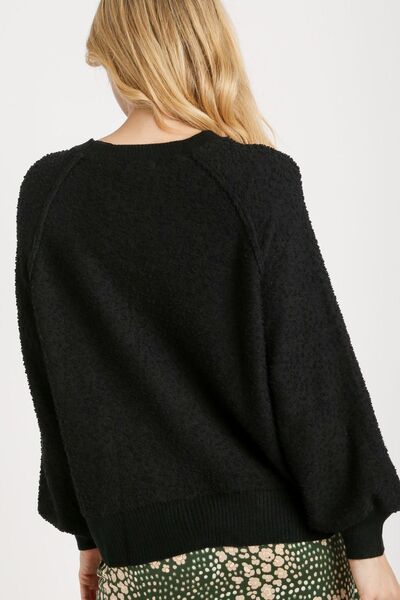 Full Size Round Neck Long Sleeve Sweater Plus Size