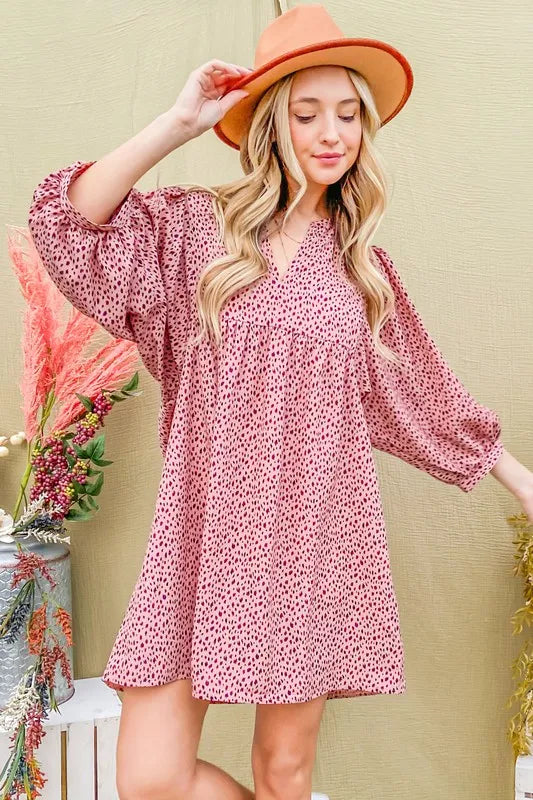 Leopard Print Baby Doll Mini Dress