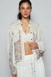 Patchwork Print Oversized Geometric Shirt