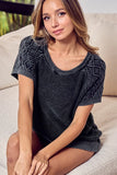 Vintage Twist Knit Mineral Wash Pullover Top