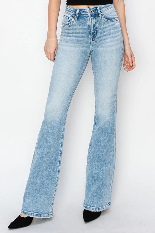 High-Waisted Flare Denim Pants