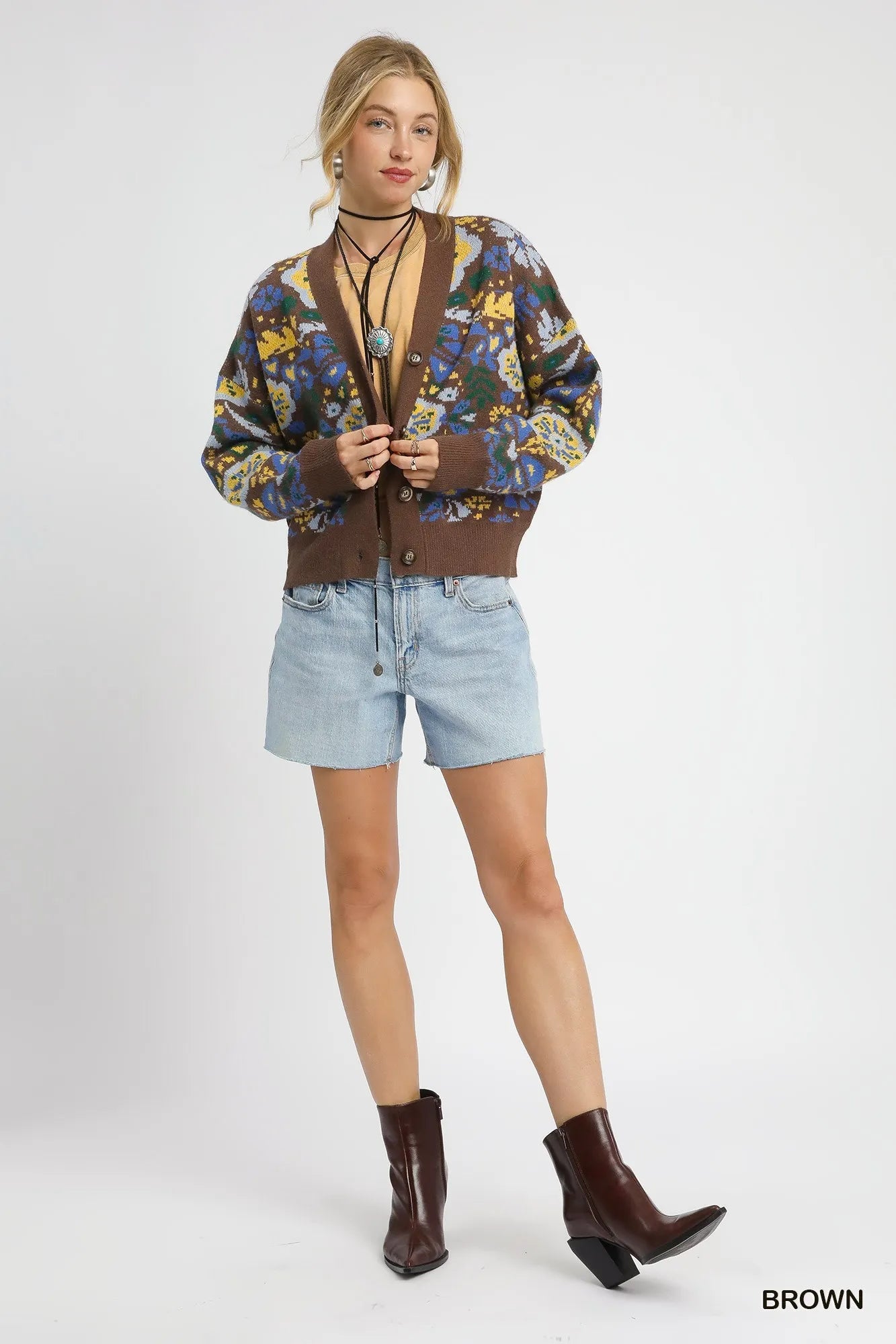 Vintage Floral Button-Up Cardigan