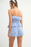 Gingham Tube Top and Shorts Set