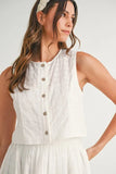 Eyelet Lace Top and Mini Skirt Set