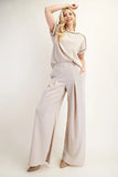 Textured Wide-Leg Pants with Pockets
