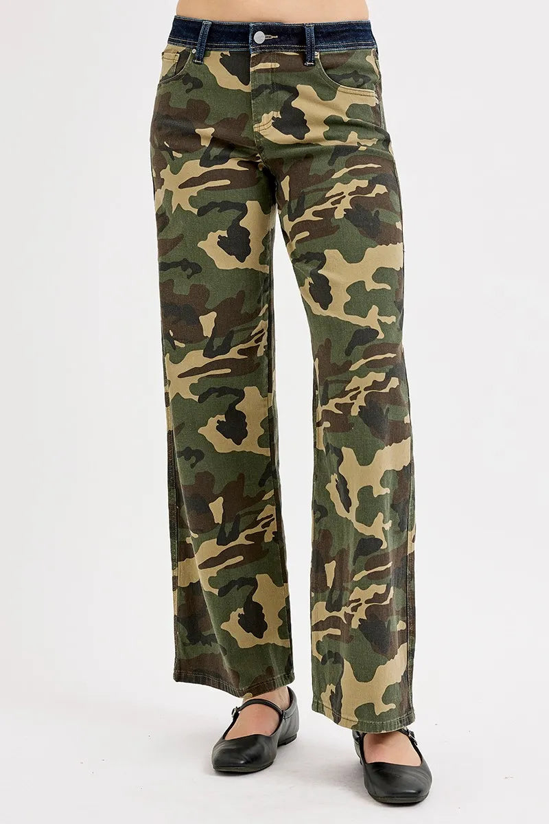 Military-Inspired Wide Leg Denim