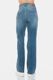 High-Waist Shape Enhancer Raw Hem Denim Pants