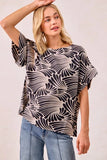 Ruffled Sleeve Fashion Print Blouse