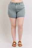 Full Size Hw Garment Dyed & Back Pkt Embroidery Shorts Plus Size