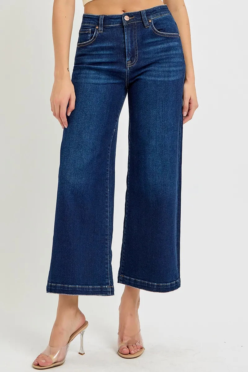 High-Waisted Crop Flare Denim