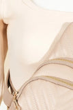 Quilted Synthetic Leather Crossbody Bag