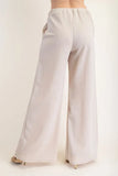 Textured Wide-Leg Pants with Pockets