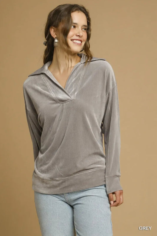 Cozy Thermal Collared Long Sleeve Shirt