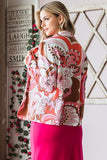 Full Size Shawl Floral Open Blazers Plus Size