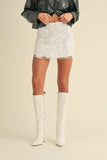 3D Floral Embellished Applique Mini Skirt