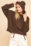 Drop Shoulder Long Sleeve Hooded Sweater