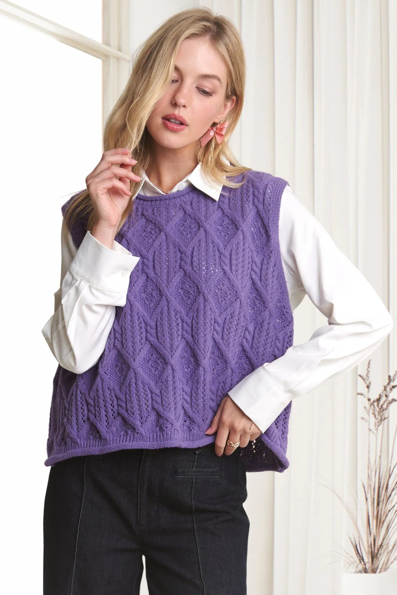 Lightweight Sweater Boxy Vest Top
