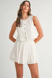 Eyelet Lace Top and Mini Skirt Set