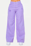 High Waist Distressed Wide Leg Jeans