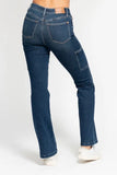 Full Size High Waist Cargo Bootcut Jeans Plus Size
