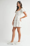Floral Print Puff Sleeve Mini Dress