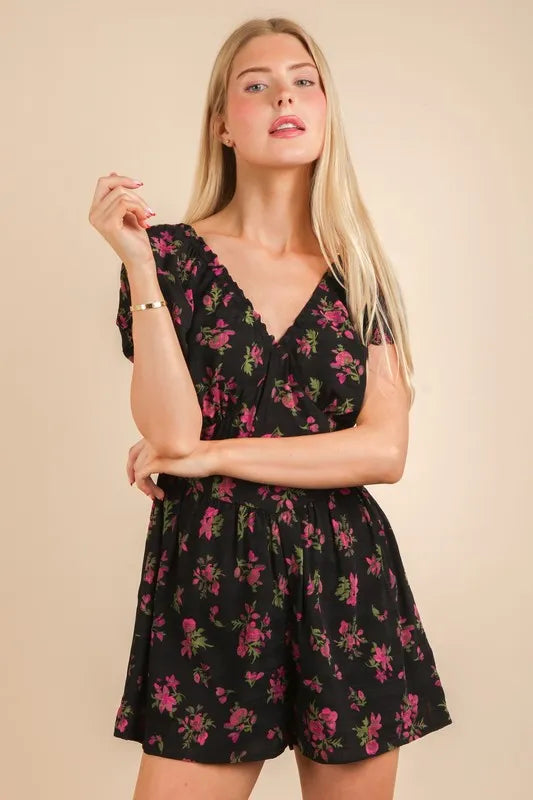 Floral Printed Ruffle Romper